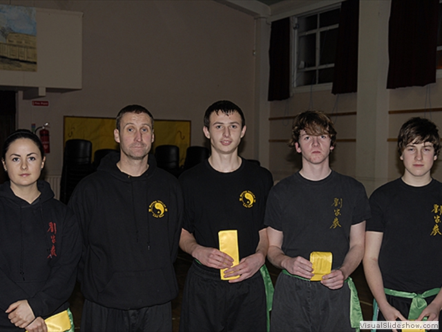 Grading Success for Carly, Jake, ? and ?, receiving their Yellow Sash from Sifu Derek Dawson