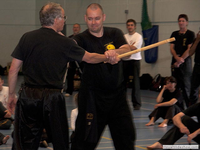 Guardian John Russell demonstrating self defense with Niall Whyte at the Summer Course