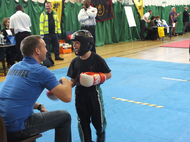 Sifu Derek Dawson coaching Nathan Hegarty at the BKFA Nationals