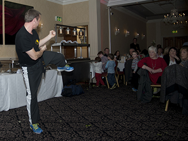 Sifu Derek Dawson performing set at demonstration in Drogheda