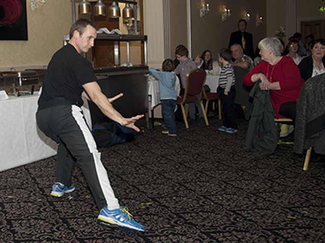 Sifu Derek Dawson performing set at demonstration in Drogheda