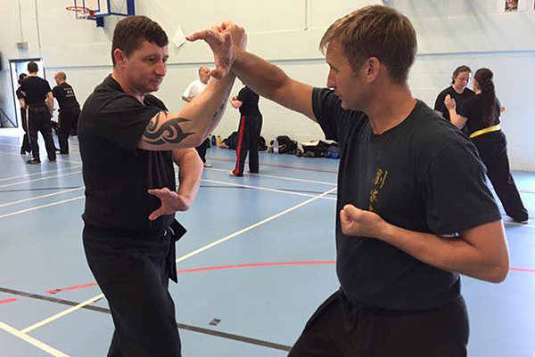 Guardian Derek Dawson and student Stephen McDowell, training at the Summer Course