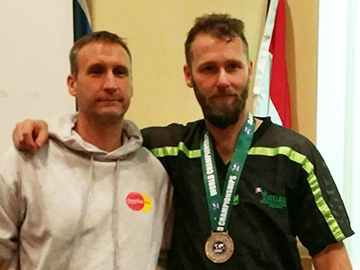 Sifu Derek Dawson with Glenn Chegwidden at World Kickboxing Championships