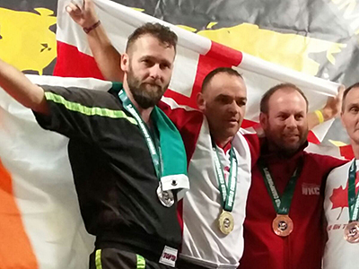 Glenn Chegwidden (left) at World Kickboxing Championships