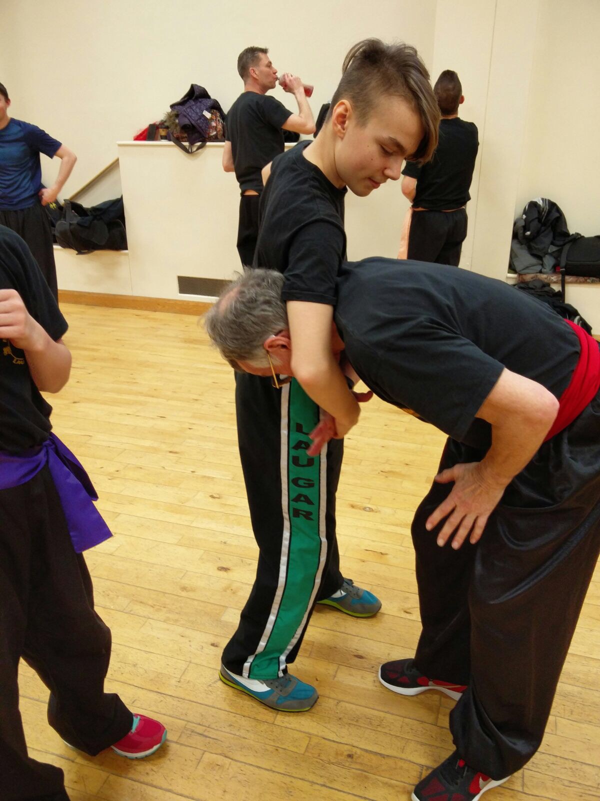 Young student with Master John Russell at the recent Master John Russell Training Weekend
