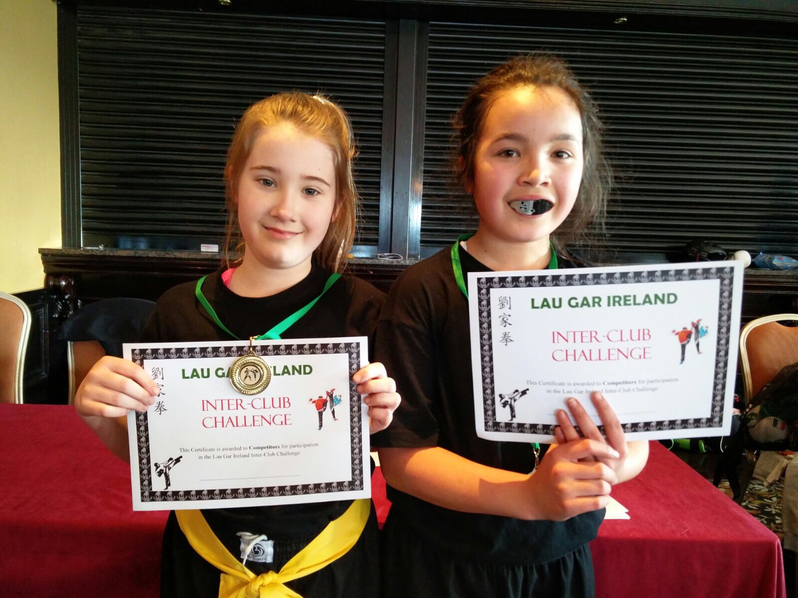 Emma Dawson 1st and Aoife Kenny 2nd, for girls under 12 final, at the recent Interclub Competition